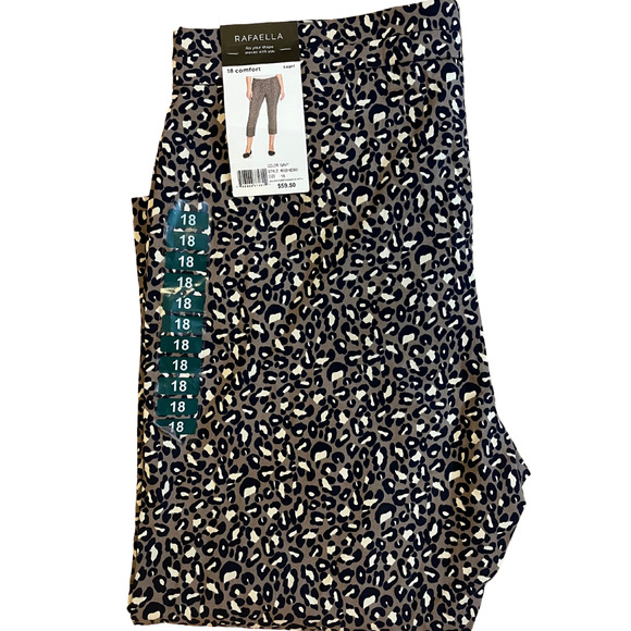 Rafaella Black and Brown Cropped Pants - Picture 5 of 6